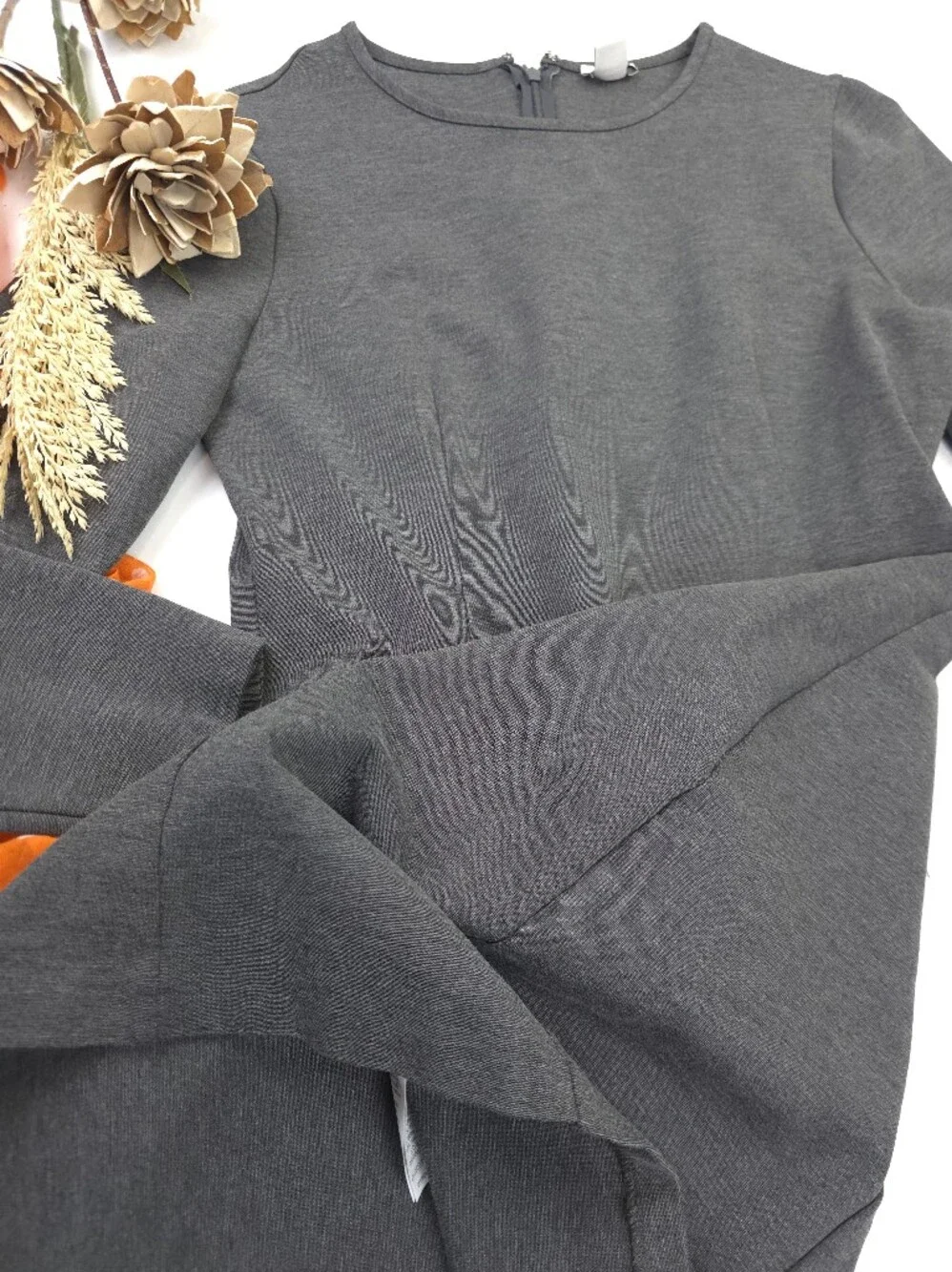 J.Crew Classic Long Sleeve Crewneck Women's Dress - Charcoal Gray Sz 10
